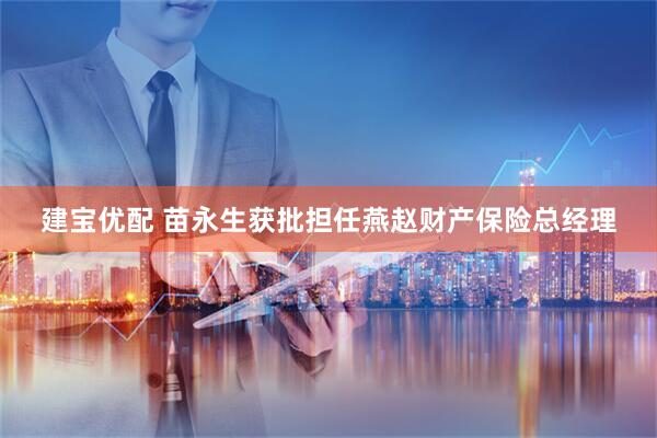 建宝优配 苗永生获批担任燕赵财产保险总经理